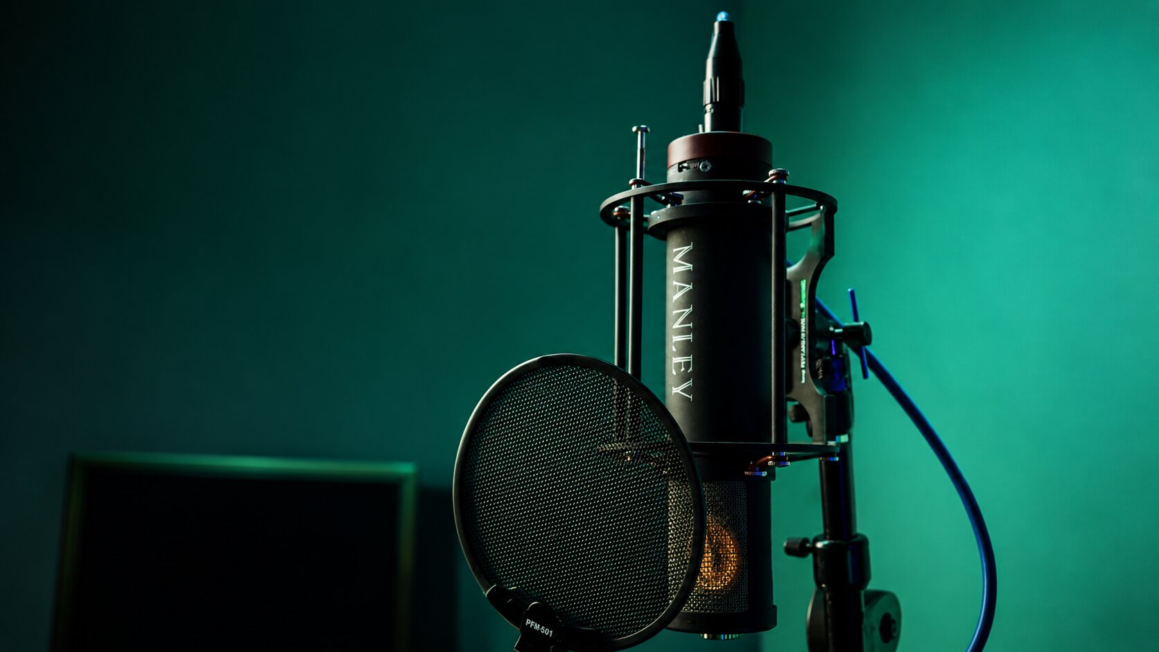 Manley tube condenser microphone in shock mount